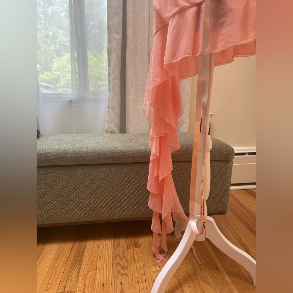 NWT House of CB Charla Soft Apricot Ruffle Mini Dress Size MEDIUM - Picture 6 of 8